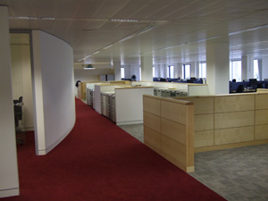 Curved office partitions