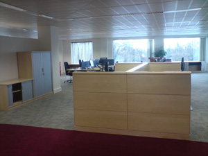Wood partitioning office dividers, office refurbishment Swindon